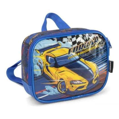 Imagem de Kit Mochila Grande Com Rodinha Lancheira Força 4 Azul