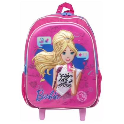 Imagem de Kit Mochila Grande Com Rodinha Reforçada E Estojo Barbie