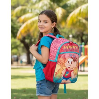 Imagem de Kit Mochila Grande Costas com Estojo Mônica Verão