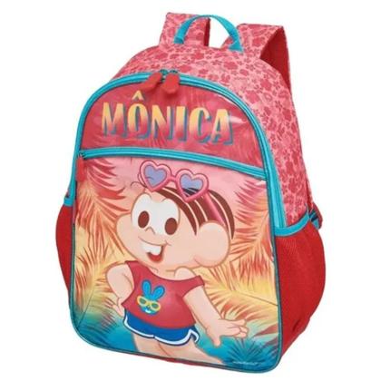 Imagem de Kit Mochila Grande Costas Lancheira Estojo Mônica Verão