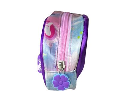 Imagem de Kit Mochila Infantil 16 com Rodinha Unicórnio Rosa Lancheira Estojo