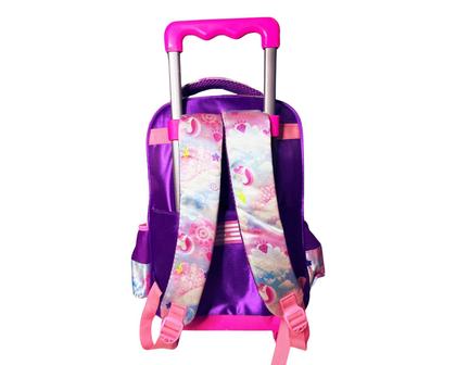 Imagem de Kit Mochila Infantil 16 com Rodinha Unicórnio Rosa Lancheira Estojo
