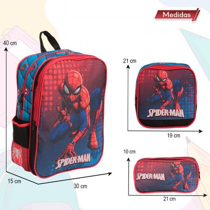 Imagem de Kit Mochila Infantil Bolsa Spider Man Lancheira Estojo