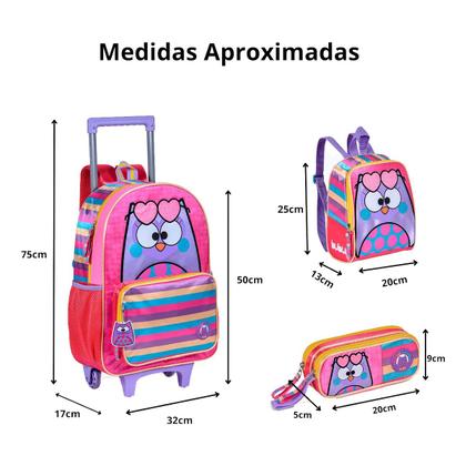 Imagem de Kit Mochila Infantil Bubu Youtube Lancheira Estojo Grande