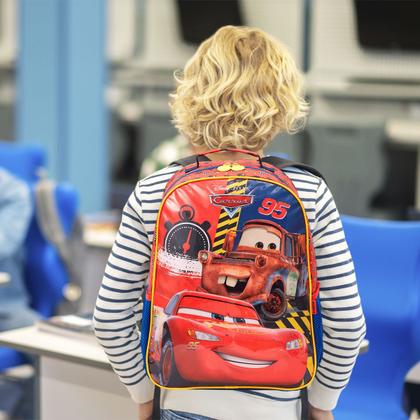 Imagem de Kit Mochila Infantil Carros Com Lancheira Estojo Vermelho