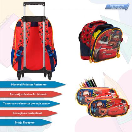 Mochila Infantil KLFVB 3 Peças - Caminhão 40.6cm Com Lancheira