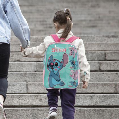 Imagem de Kit Mochila Infantil Com Estojo Stitch Tam G Passeio Aula