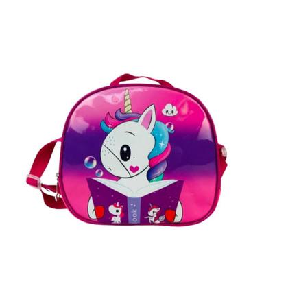 Imagem de Kit mochila infantil com rodinhas meninas unicornio escolar estojo lancheira térmica bolsa carrinho impermeavel rosa