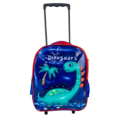 Imagem de Kit Mochila Infantil Com Rodinhas Meninos Bolsa Escolar Dinossauro Estojo E Lancheira Térmica Dino Carrinho Impermeavel