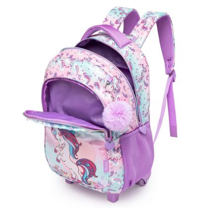 Imagem de Kit Mochila Infantil De Rodinha Escolar Lancheira Estojo  Yupe