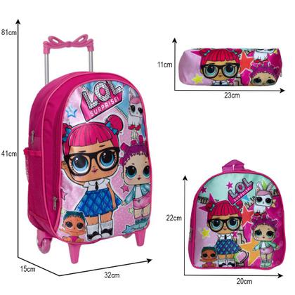Imagem de Kit Mochila Infantil de Rodinhas LOL Surprise com Lancheira