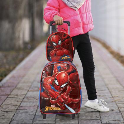 Imagem de Kit Mochila Infantil de Rodinhas Spider Man Lancheira Grande