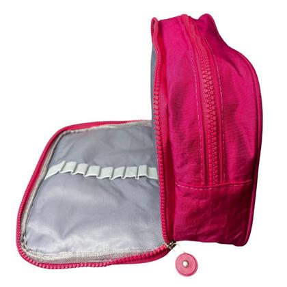 Imagem de Kit  Mochila Infantil e Estojo Box Feminino Impermeável Nylon Resistente Kit Escolar Grande