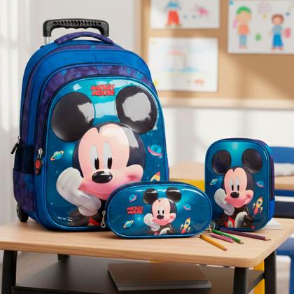 Imagem de Kit Mochila Infantil Escolar De Rodinhas Menino 3 Pçs