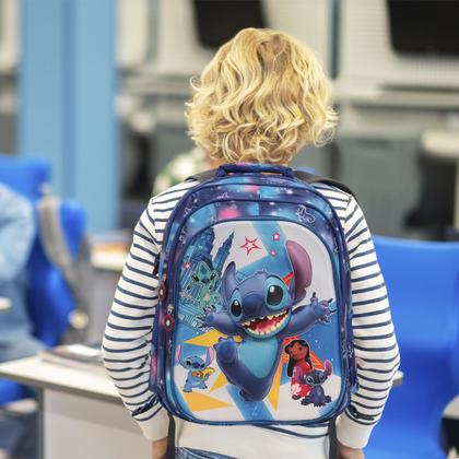 Imagem de Kit Mochila Infantil Escolar Lilo E Stitch Costas Grande