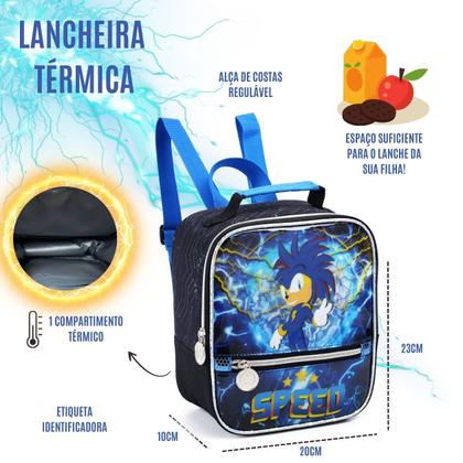 Imagem de Kit Mochila Infantil Escolar Menino Speed Com Rodinhas 3 peças