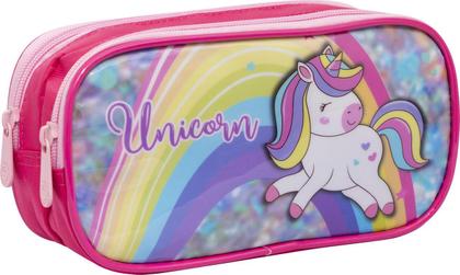 Imagem de Kit Mochila Infantil Estojo e Lancheira Unicórnio Rosa Yepp
