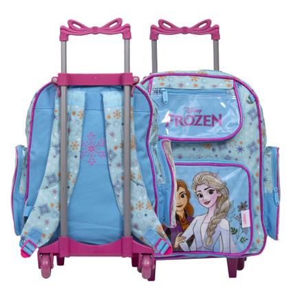Imagem de Kit Mochila Infantil Feminina Frozen Com Rodinhas Chenson