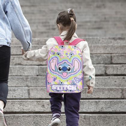 Imagem de Kit Mochila Infantil Feminina Stitch Juvenil Com Estojo