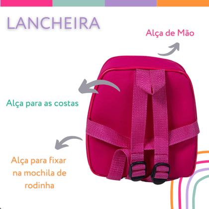 Imagem de Kit Mochila Infantil Gata Marie Flores Rosa