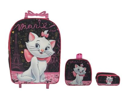 Imagem de Kit Mochila Infantil Gata Marie Paris Preta