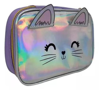 Imagem de Kit Mochila Infantil Gatinho Glitter Up4you Meninas Costas G