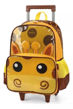 Imagem de Kit Mochila Infantil Girafa Girafinha Up4you Rodinhas Grande