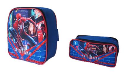 Imagem de Kit Mochila Infantil Homem Aranha Spider Man NOVIDADE Azul