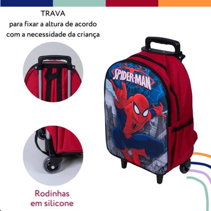 Imagem de Kit Mochila Infantil Homem Aranha Spider Man Vermelha