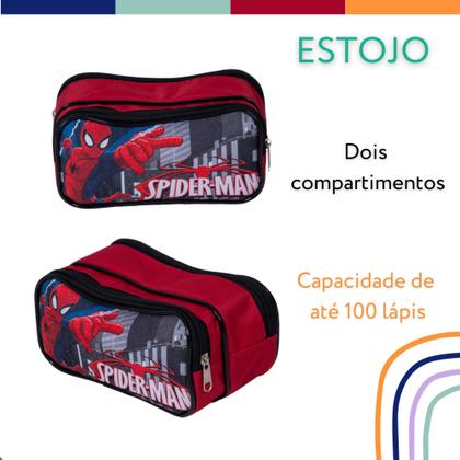 Imagem de Kit Mochila Infantil Homem Aranha Spider Man Vermelha