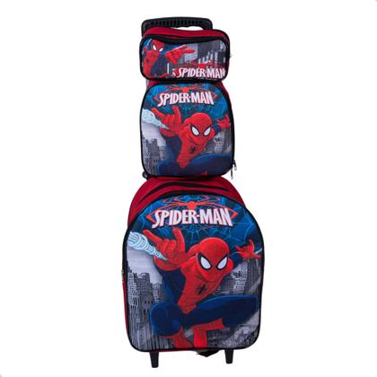 Imagem de Kit Mochila Infantil Homem Aranha Spider Man Vermelha