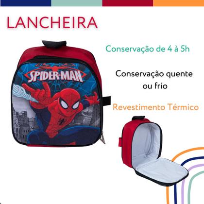 Imagem de Kit Mochila Infantil Homem Aranha Spider Man Vermelha