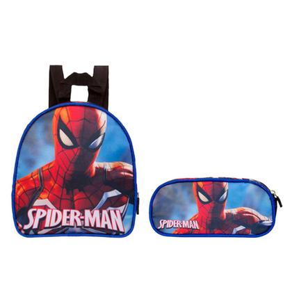 Imagem de Kit Mochila Infantil Homem Aranha Vingadores Masculina Rodas