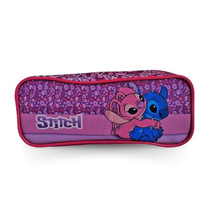 Imagem de Kit Mochila Infantil Lilo e Stitch Rosa Rodinhas Tam G