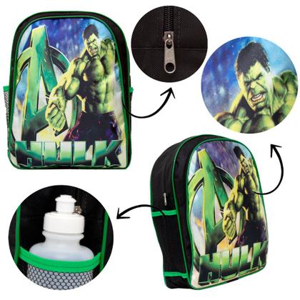 Imagem de Kit Mochila Infantil Masculina Incrivel Hulk Passeio Costas