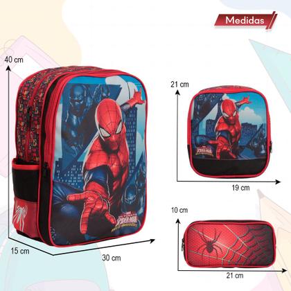 Imagem de Kit Mochila Infantil Masculina Lancheira Estojo Homem Aranha