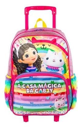 Imagem de Kit Mochila Infantil Meninas A Casa Da Gabby Rodinhas Grande