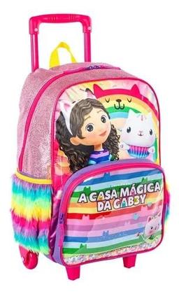 Imagem de Kit Mochila Infantil Meninas A Casa Da Gabby Rodinhas Grande
