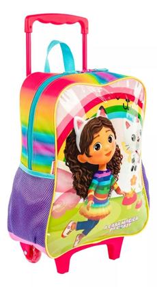 Imagem de Kit Mochila Infantil Meninas A Casa Da Gabby Rodinhas Tam G