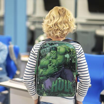 Imagem de Kit Mochila Infantil Menino Costas Hulk Com Estojo Tam G