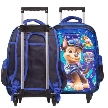 Imagem de Kit Mochila Infantil Menino Patrulha Canina 3D Com Rodinha