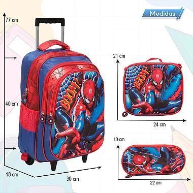 Imagem de Kit Mochila Infantil Menino Spider Man Carrinho Tam G