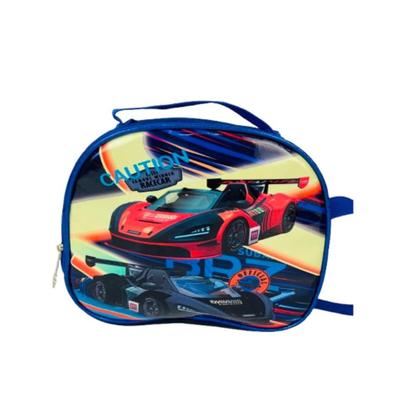 Imagem de Kit mochila infantil meninos com rodinhas carros escolar estojo lancheira térmica bolsa carrinho impermeavel completa