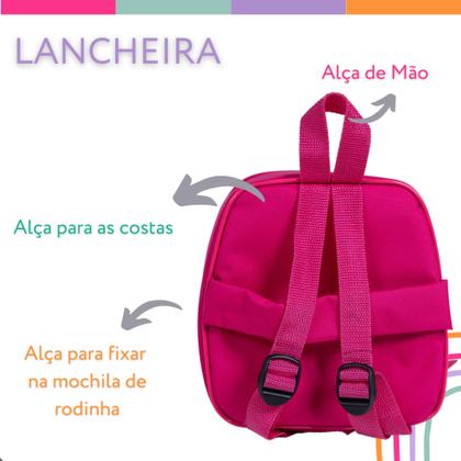 Imagem de Kit Mochila Infantil Minie Flores Rosa