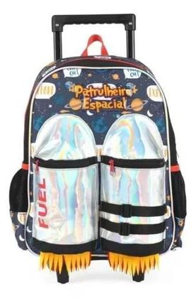 Imagem de Kit Mochila Infantil Patrulheiro Foguete Espacial Rodinha G