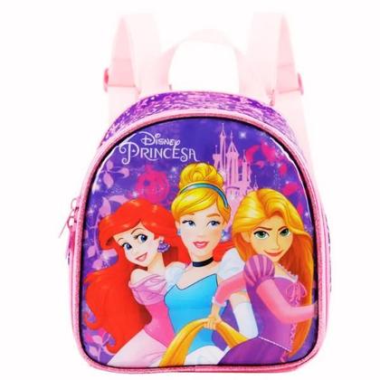 Imagem de Kit Mochila Infantil Princesas Disney Costas G Com Sombrinha