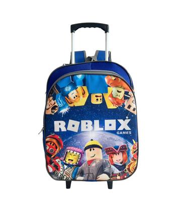 Imagem de Kit Mochila Infantil Roblox Games Grande Rodinhas Meninos F5