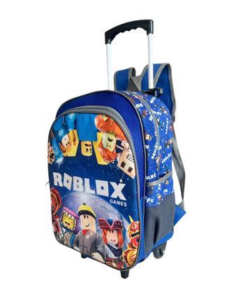 Imagem de Kit Mochila Infantil Roblox Games Grande Rodinhas Meninos F5