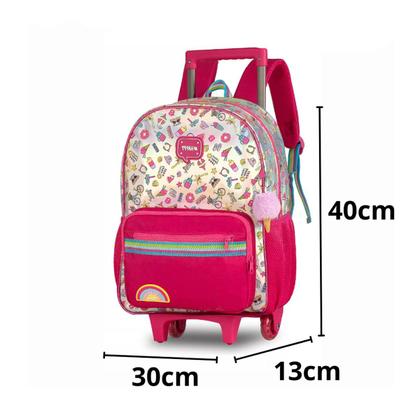 Imagem de Kit Mochila Infantil Rodinha Happy Grande Lancheira Estojo