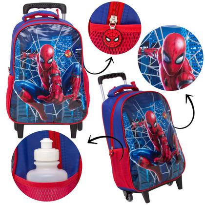 Imagem de Kit Mochila Infantil Rodinha Homem Aranha Spider Man